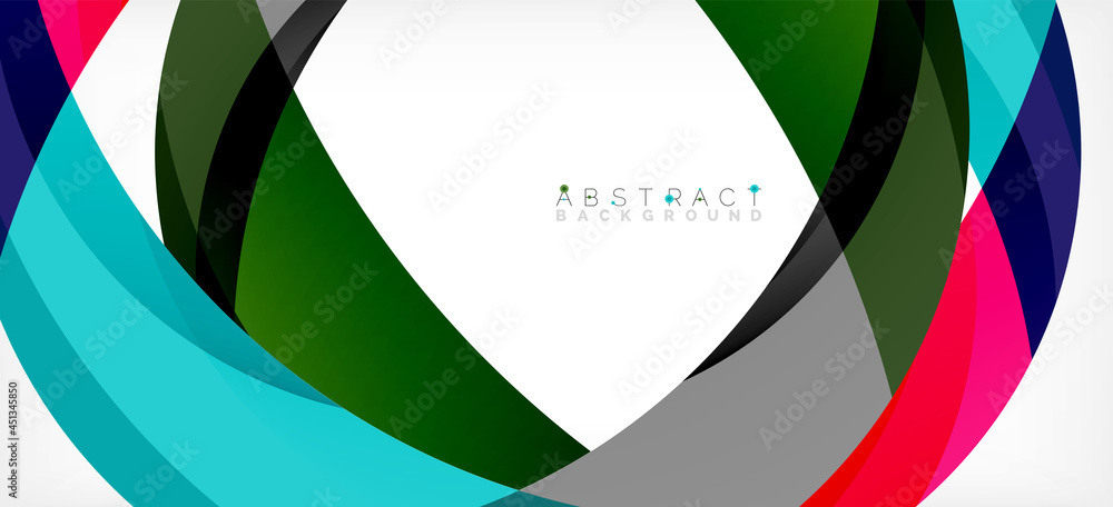 Geometric abstract background. Circle created with overlapping color shapes. Vector Illustration For Wallpaper, Banner, Background, Landing Page Geometric abstract background. Circle created with overlapping color shapes. Vector Illustration For Wallpaper, Banner, Background, Landing Page
