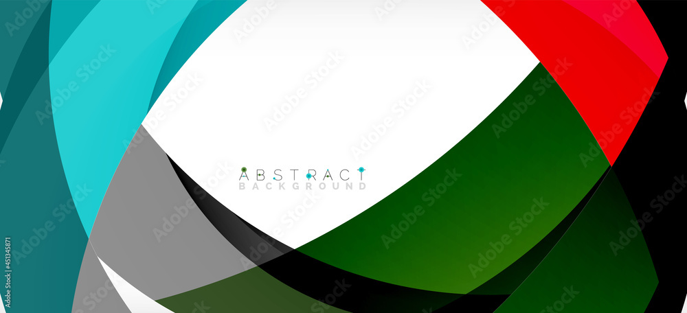 Obraz premium Geometric abstract background. Circle created with overlapping color shapes. Vector Illustration For Wallpaper, Banner, Background, Landing Page