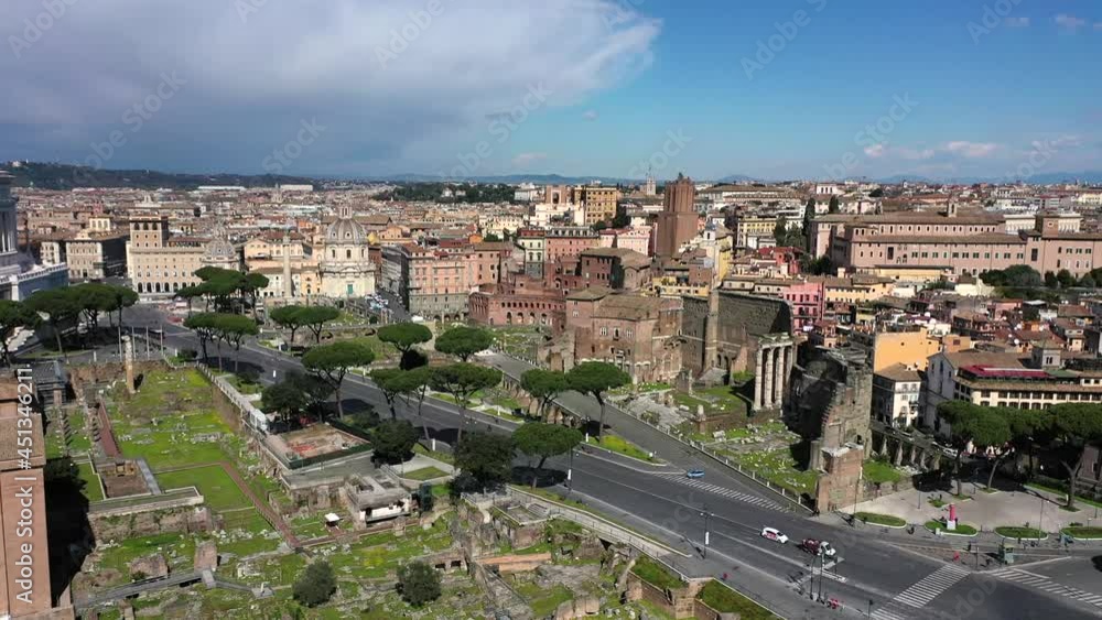 Ancient Rome seen from the drone
The Roman forum and the Trajan markets Ancient Rome seen from the drone
The Roman forum and the Trajan markets