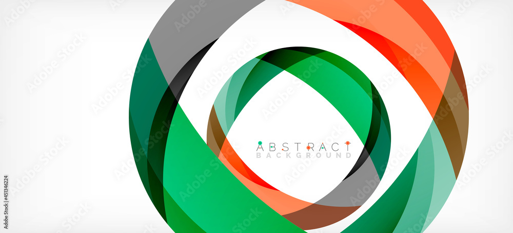 Geometric abstract background. Circle created with overlapping color shapes. Vector Illustration For Wallpaper, Banner, Background, Landing Page Geometric abstract background. Circle created with overlapping color shapes. Vector Illustration For Wallpaper, Banner, Background, Landing Page