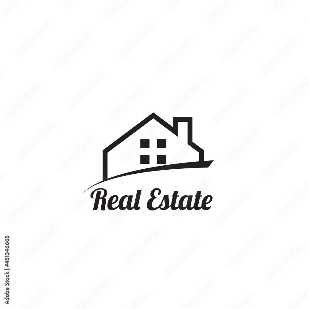 Real estate logo template, vector illustration	