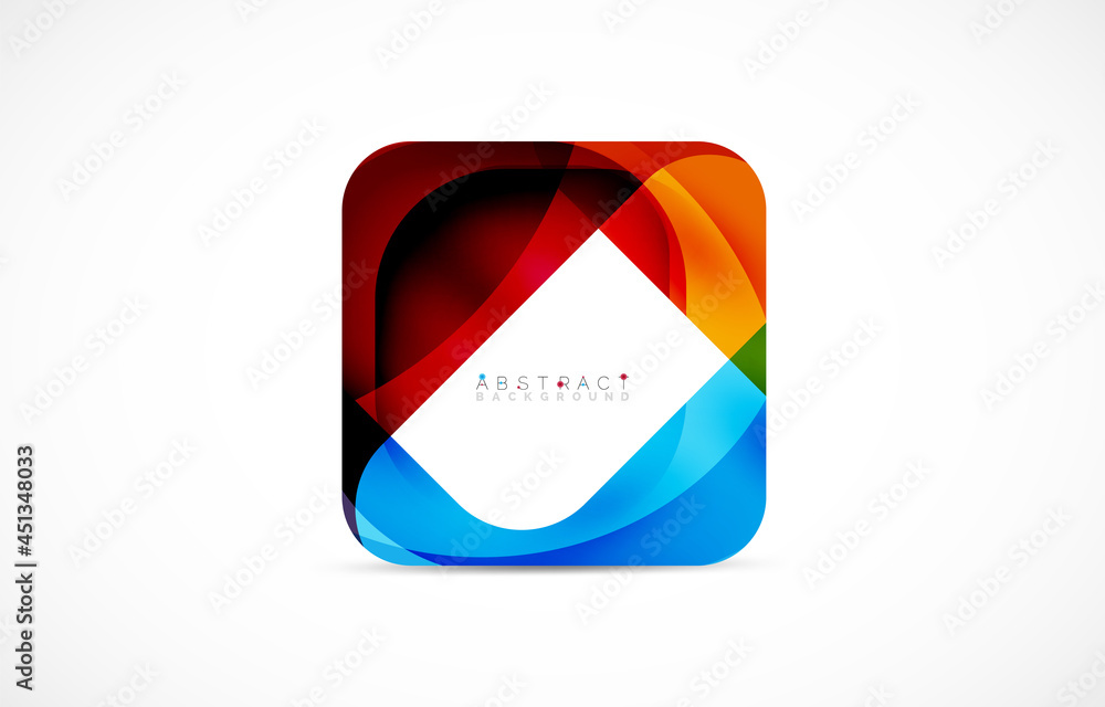 Minimal background. Abstract square shape with round corners created with wavy forms. Vector Illustration For Wallpaper, Banner, Background, Landing Page Minimal background. Abstract square shape with round corners created with wavy forms. Vector Illustration For Wallpaper, Banner, Background, Landing Page