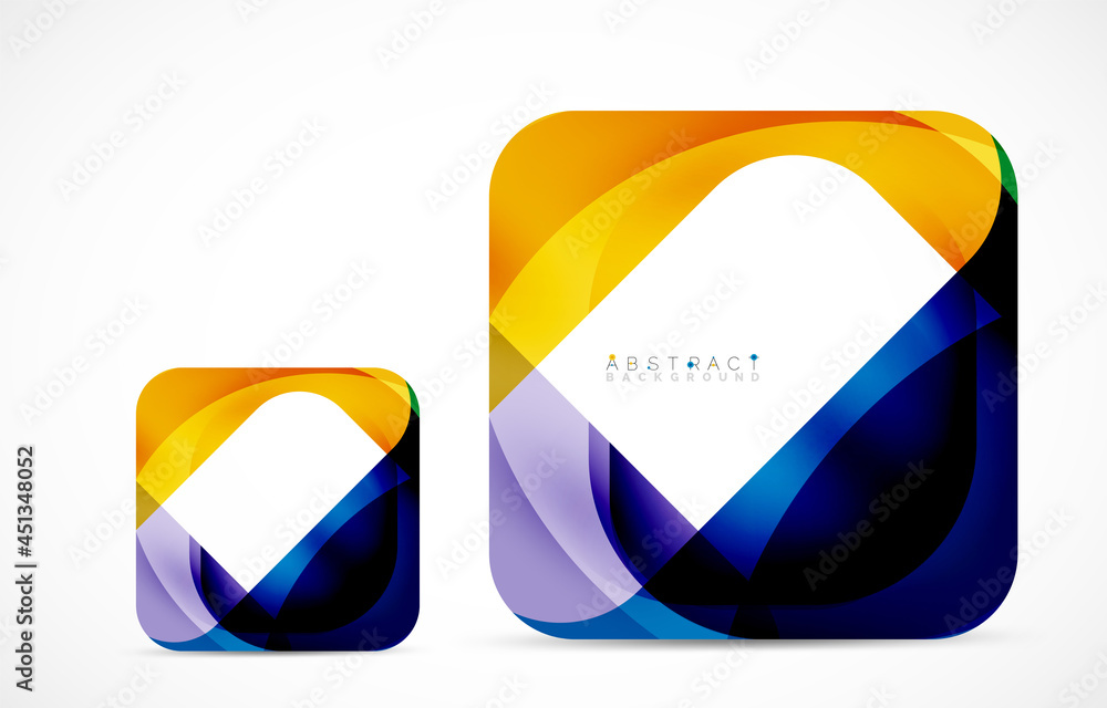 Minimal background. Abstract square shape with round corners created with wavy forms. Vector Illustration For Wallpaper, Banner, Background, Landing Page Minimal background. Abstract square shape with round corners created with wavy forms. Vector Illustration For Wallpaper, Banner, Background, Landing Page