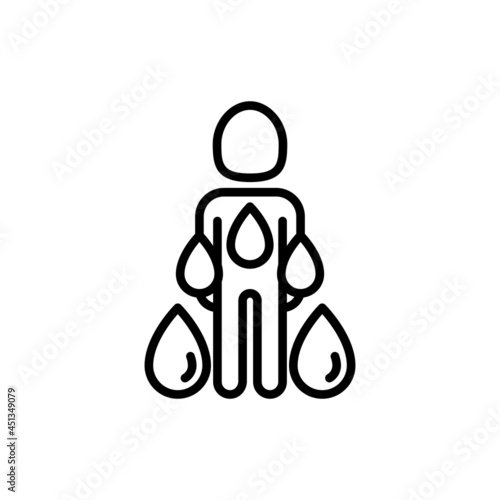 Lymphatic drainage thin line icon, stimulation of lymph to remove toxins and water from body. Modern vector illustration.