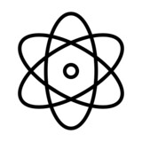 Neutron icon symbol illustration on white background.
