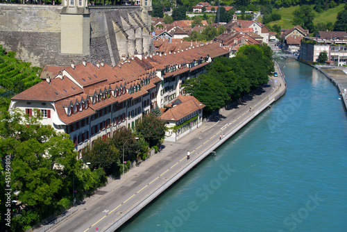 River Aare at City of Bern on a beautiful summer afternooni. Photo taken July 29th, 2021, Bern, Switzerland.