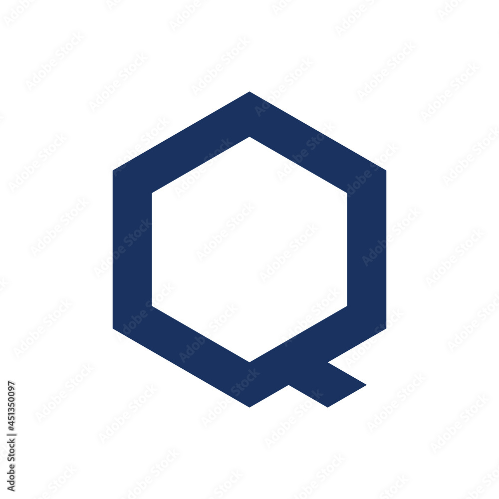 Q logo vector illustration. Letter Q hexagonal logo isolated on White Background Q logo vector illustration. Letter Q hexagonal logo isolated on White Background
