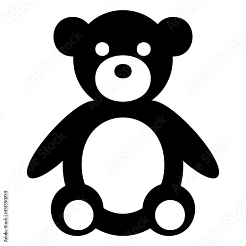 Baby bear doll icon symbol illustration on white background.