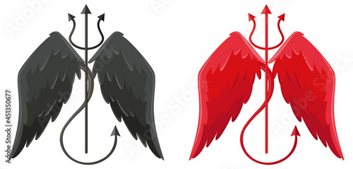 Set of devil and angel object decor