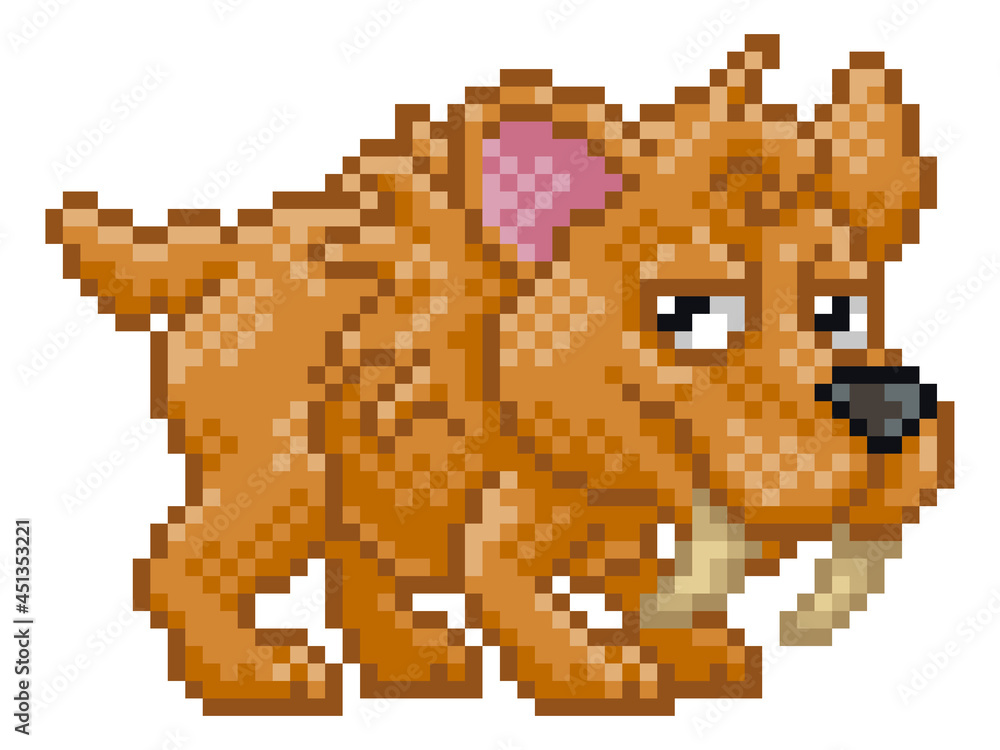 Sabre Tooth Tiger Pixel Art Video Game Cartoon Sabre Tooth Tiger Pixel Art Video Game Cartoon