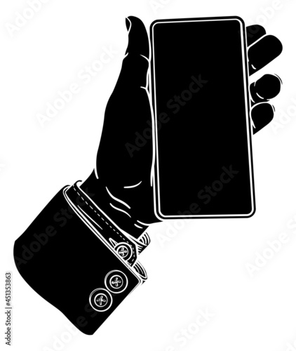 Hand Holding Mobile Phone V...