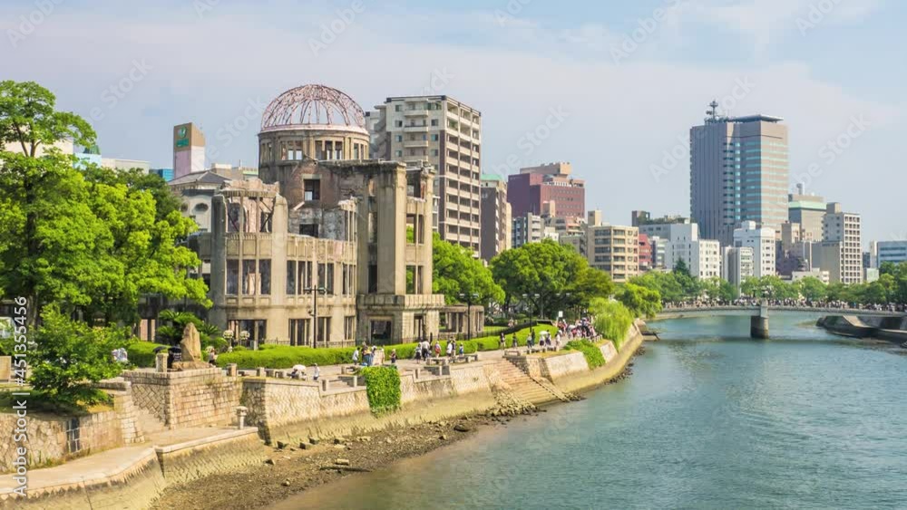 HIROSHIMA, JAPAN: Timelapse of Hiroshima's Atomic Dome HIROSHIMA, JAPAN: Timelapse of Hiroshima's Atomic Dome