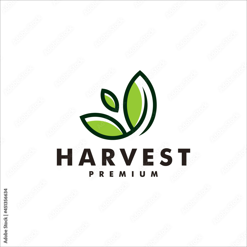 Harvest leaf logo design farm icon nature vector logotype Harvest leaf logo design farm icon nature vector logotype