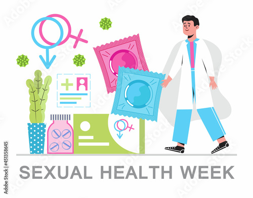 Sexual health week concept vector. Medical event is observed in September.