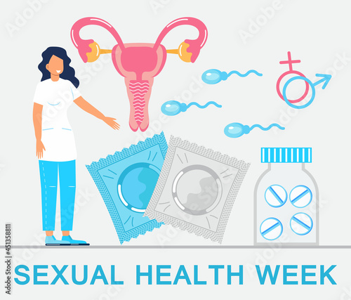 Sexual health week concept vector. Medical event is observed in September.