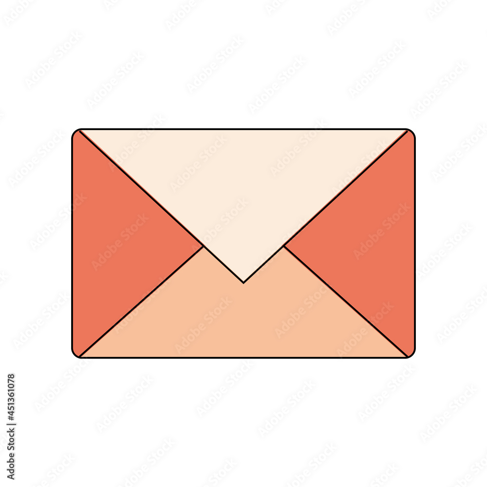 Closed envelope with a thin black outline on a white background. Email symbol for mobile applications, websites. Closed envelope with a thin black outline on a white background. Email symbol for mobile applications, websites.