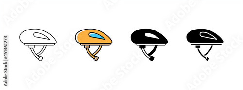 bicycle helmet icon vector set. bicycle head helm protector ware vector illustration