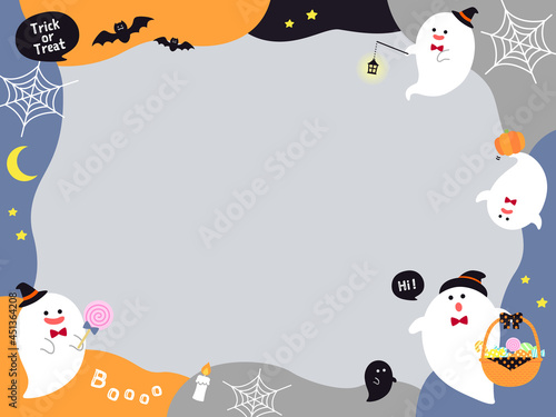 ハロウィン　かわいい　おばけ　フレーム　枠　POP