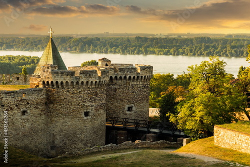 Fortress Kalemegdan on a sunset time. Belgrade, Serbia photo
