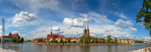Wroclaw Poland view at Tumski island and Cathedral of St John the Baptist © lenaivanova2311