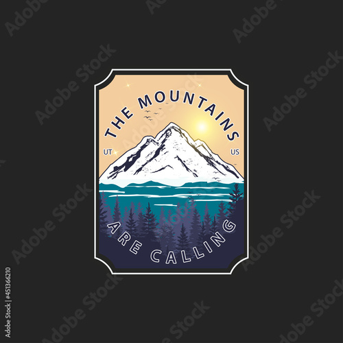 mountain and sailing people logo suitable for adventurers