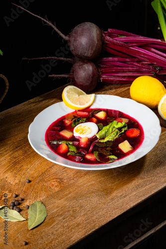 Polish beetroot soup (botwinka)