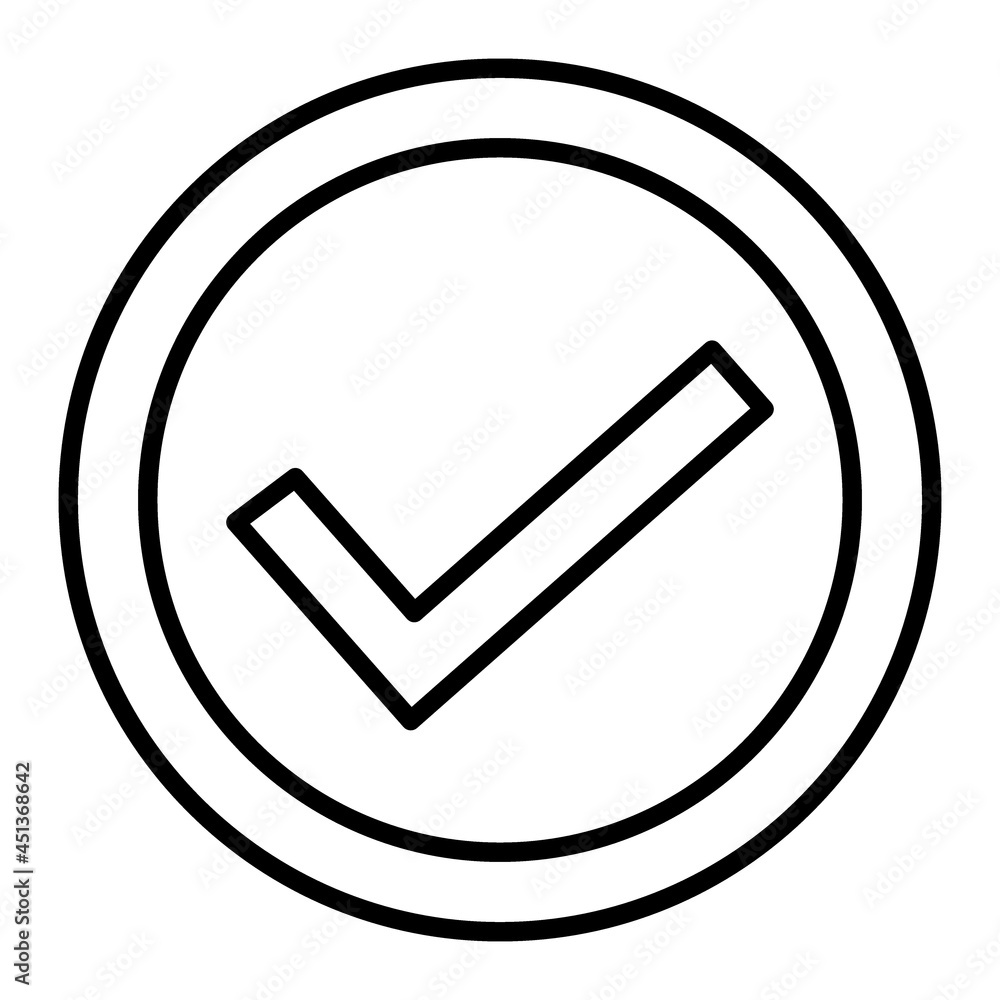 Check Vector Outline Icon Isolated On White Background Check Vector Outline Icon Isolated On White Background