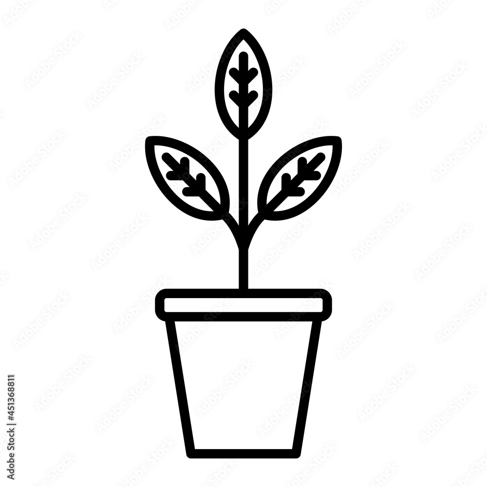 Plant Vector Outline Icon Isolated On White Background Plant Vector Outline Icon Isolated On White Background
