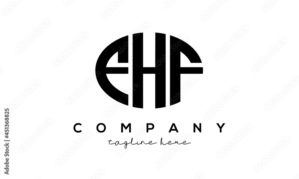 FHF three Letters creative circle logo design