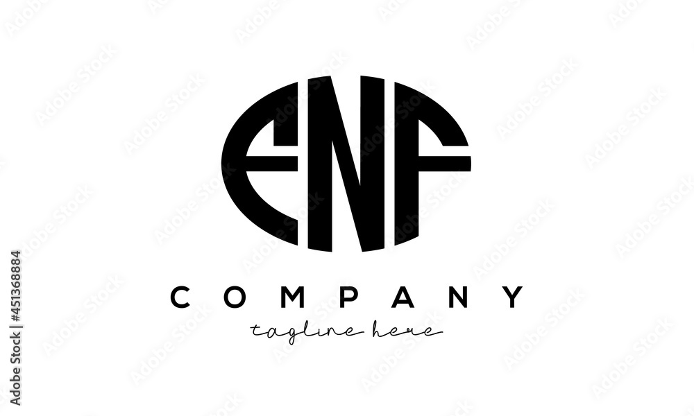 FNF three Letters creative circle logo design FNF three Letters creative circle logo design