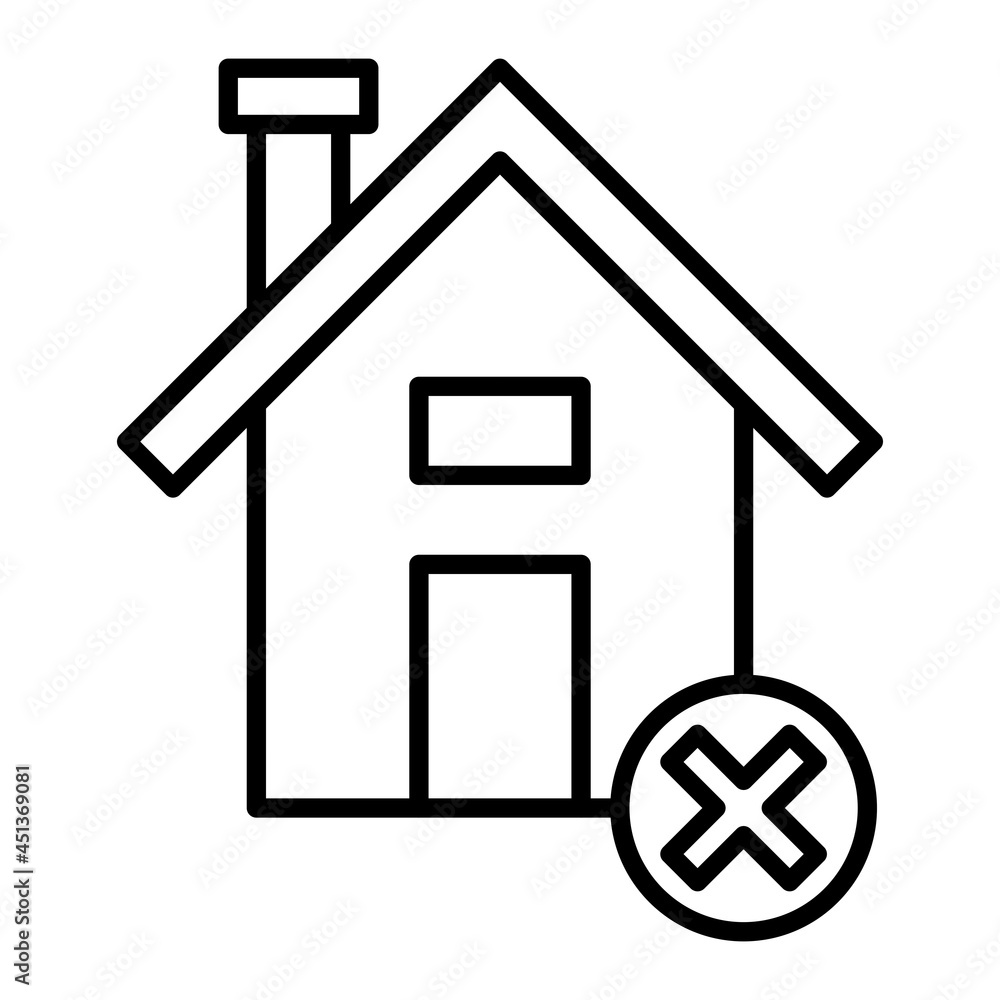 Cancelled Vector Outline Icon Isolated On White Background Cancelled Vector Outline Icon Isolated On White Background
