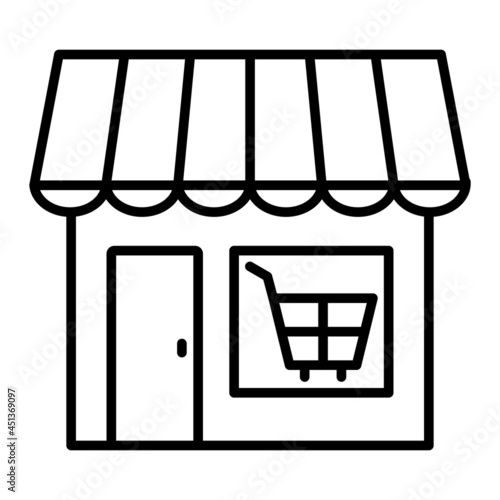 Shop Vector Outline Icon Isolated On White Background