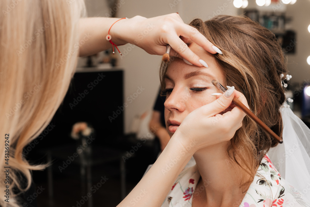 Beauty Salon Makeup Artist Prepares