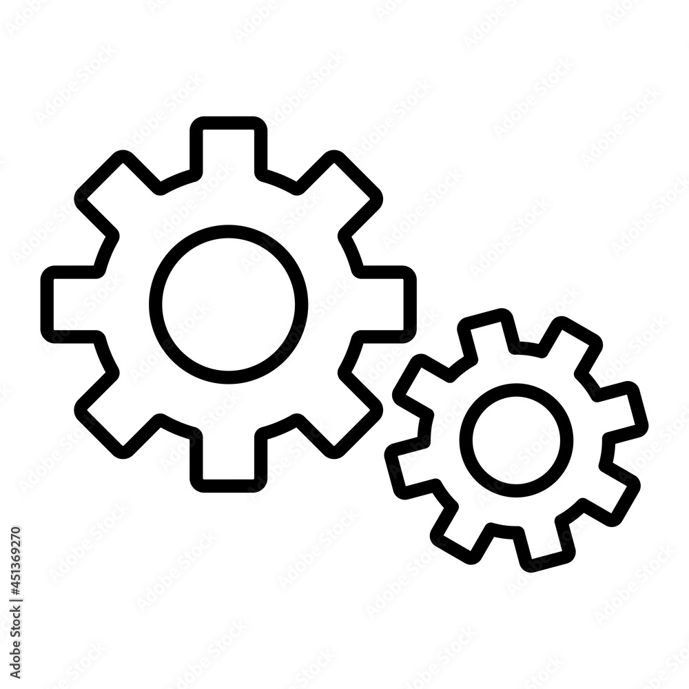 Setting Vector Outline Icon Isolated On White Background