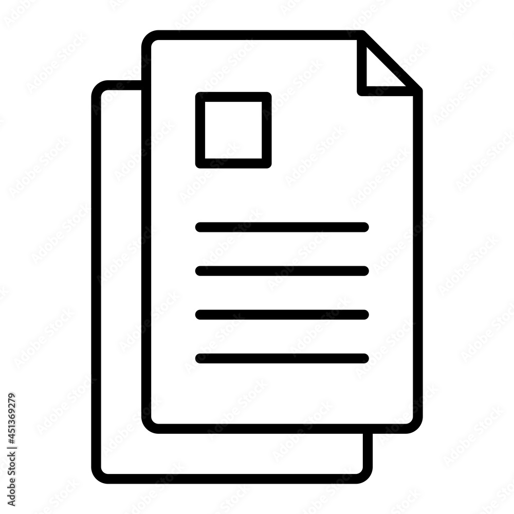 Files Vector Outline Icon Isolated On White Background Files Vector Outline Icon Isolated On White Background