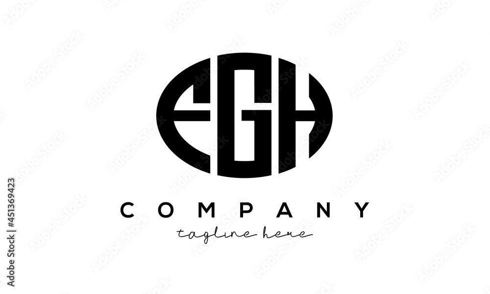 FGH three Letters creative circle logo design