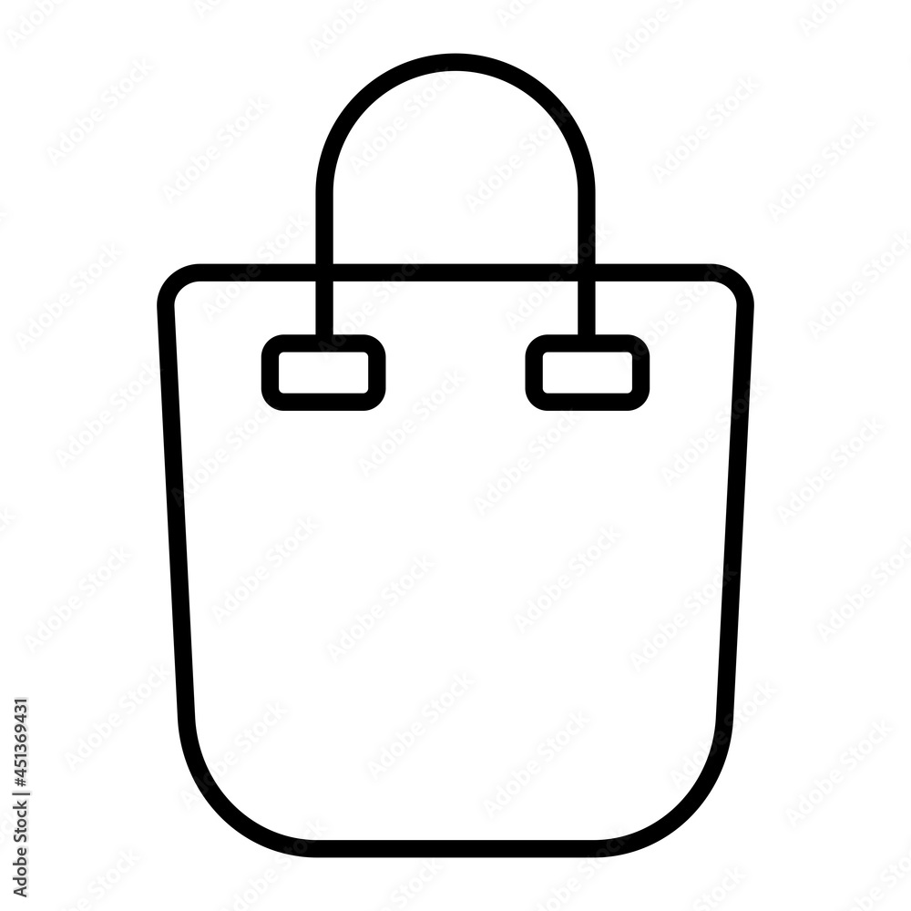 Shopping Bag Vector Outline Icon Isolated On White Background Shopping Bag Vector Outline Icon Isolated On White Background