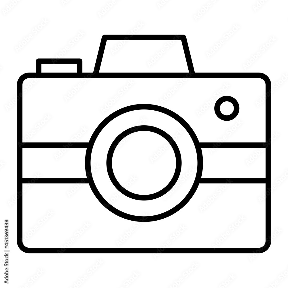 Digital Camera Vector Outline Icon Isolated On White Background Digital Camera Vector Outline Icon Isolated On White Background
