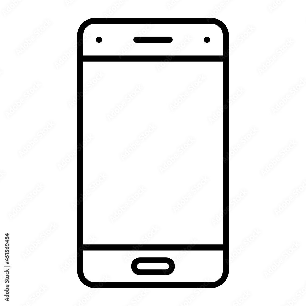 Mobile Phone Vector Outline Icon Isolated On White Background Mobile Phone Vector Outline Icon Isolated On White Background