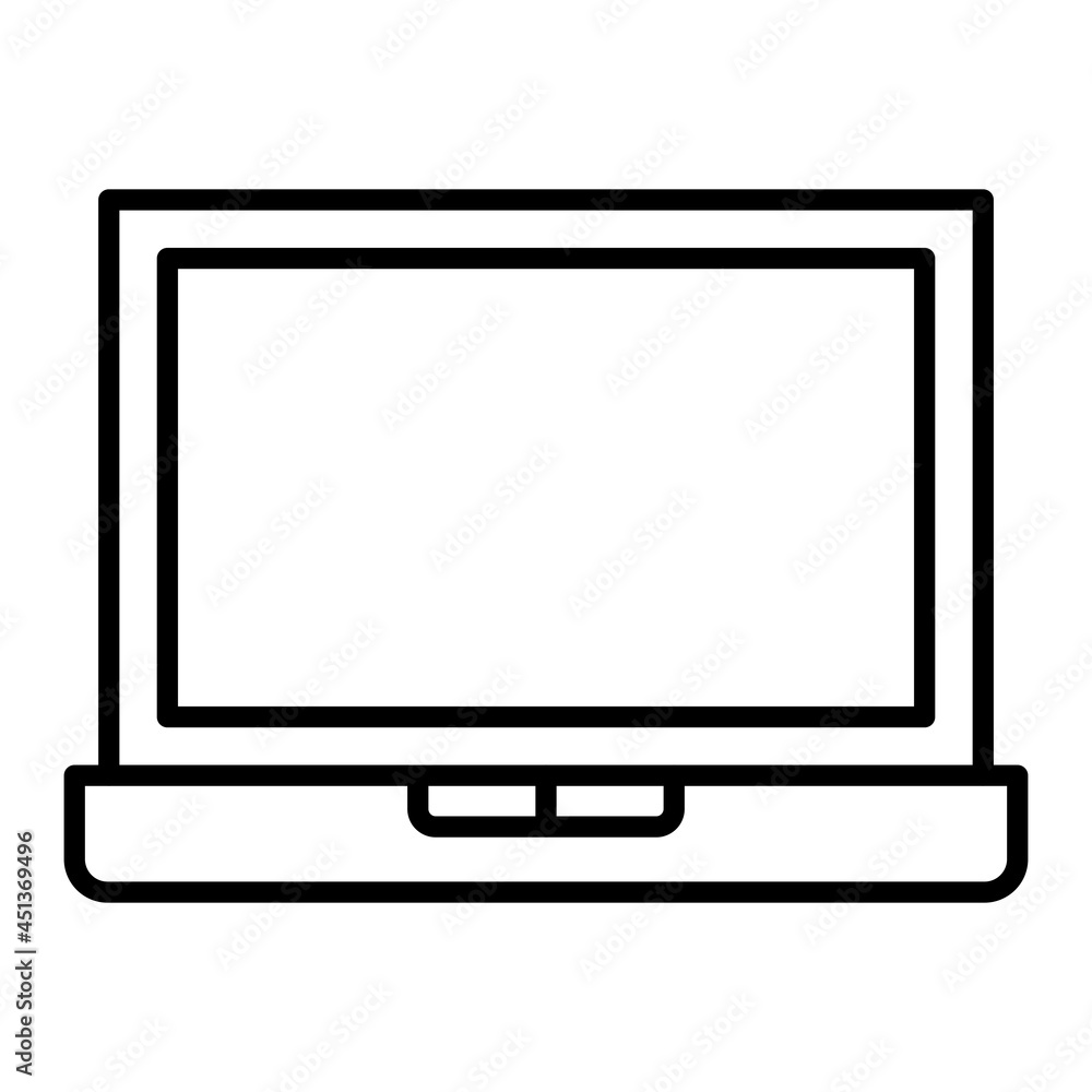 Laptop Vector Outline Icon Isolated On White Background Laptop Vector Outline Icon Isolated On White Background