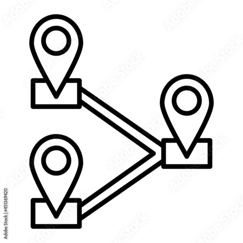 Navigation Vector Outline Icon Isolated On White Background