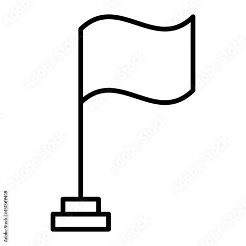 Flag Vector Outline Icon Isolated On White Background