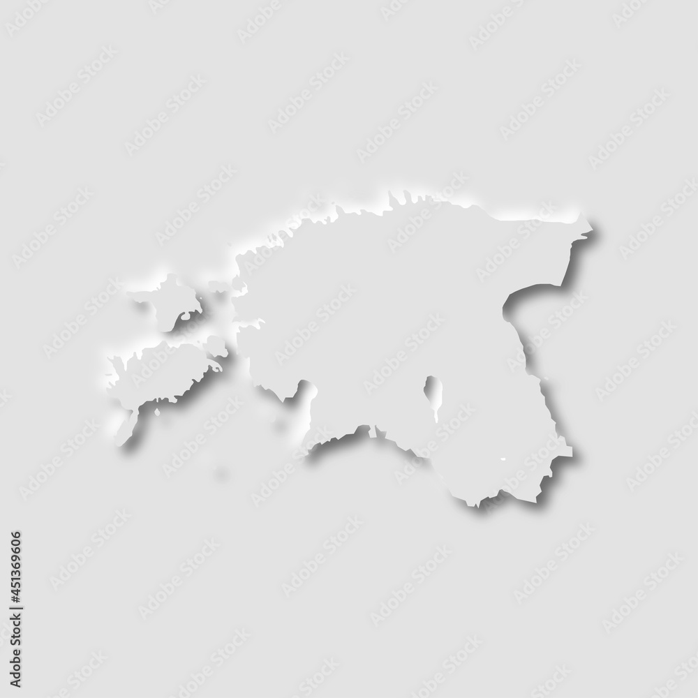 Estonia map in neumorphism style, vector illustration