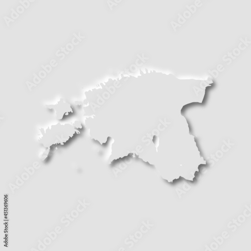 Estonia map in neumorphism style, vector illustration