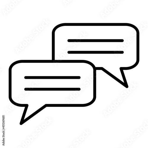 Chatting Vector Outline Icon Isolated On White Background