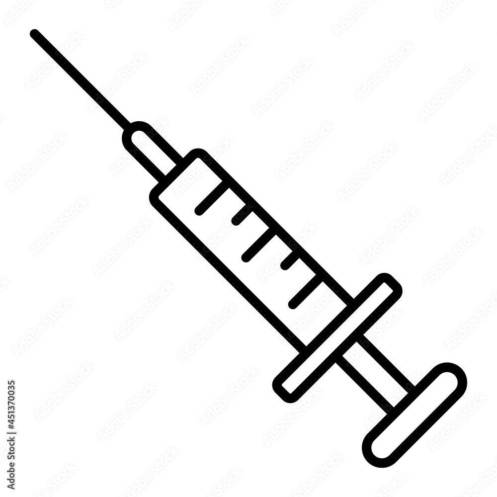Injection Vector Outline Icon Isolated On White Background Injection Vector Outline Icon Isolated On White Background