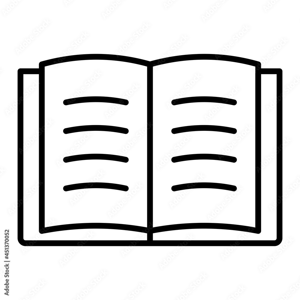 Open book Vector Outline Icon Isolated On White Background Open book Vector Outline Icon Isolated On White Background