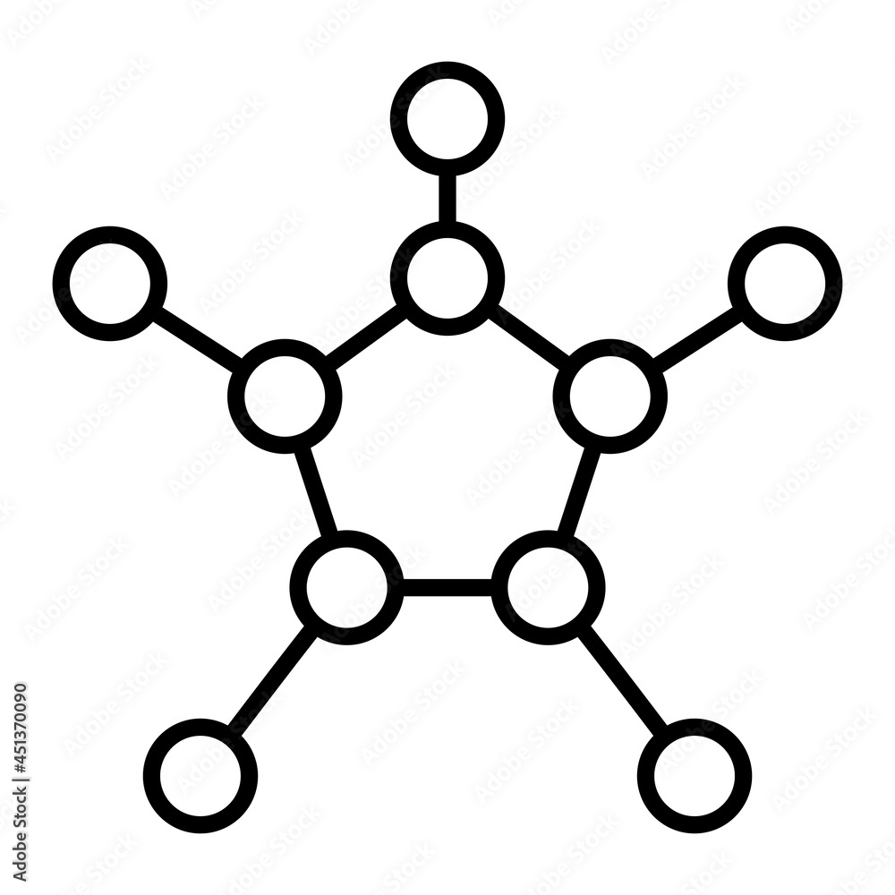 Molecules Vector Outline Icon Isolated On White Background Molecules Vector Outline Icon Isolated On White Background