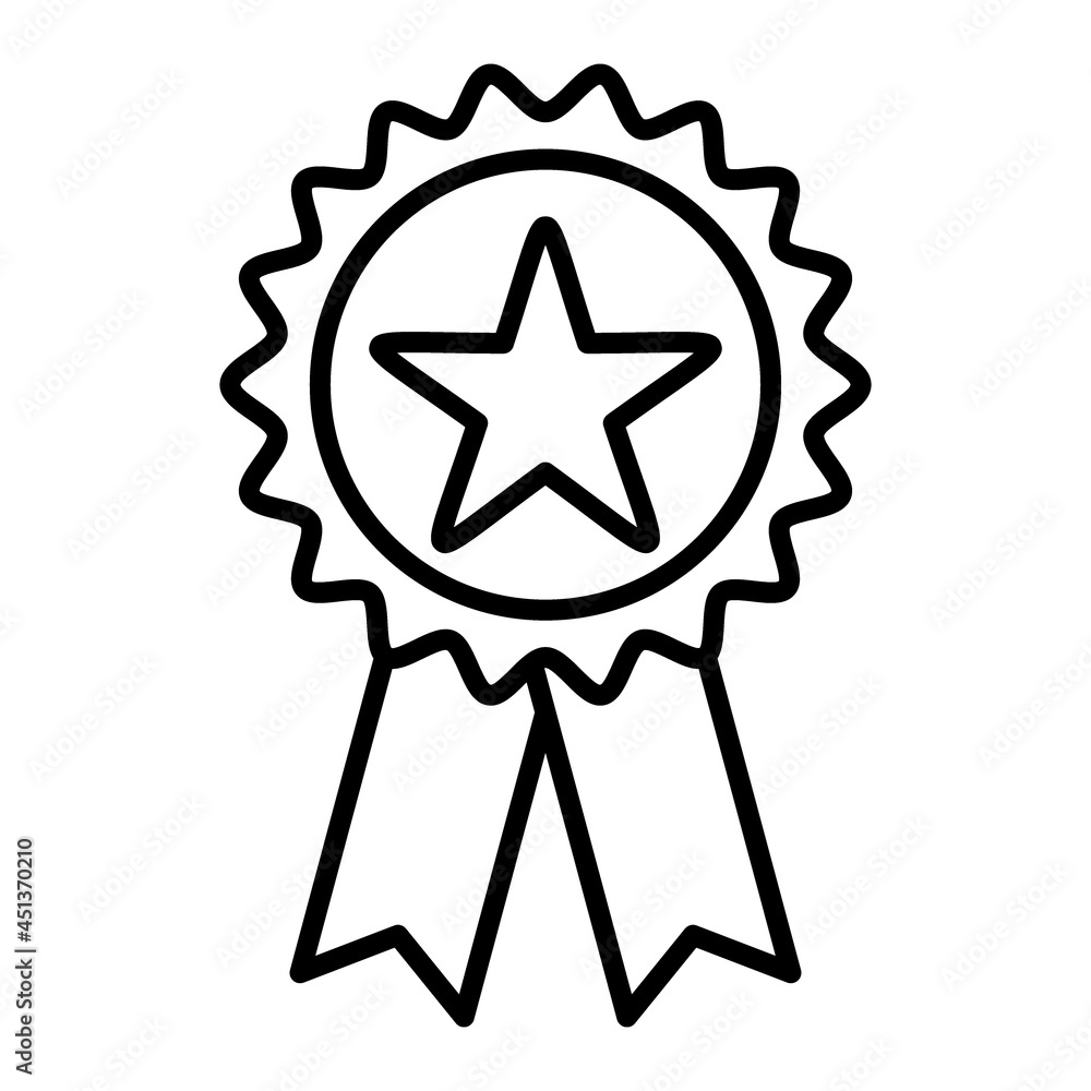 Badge Vector Outline Icon Isolated On White Background Badge Vector Outline Icon Isolated On White Background
