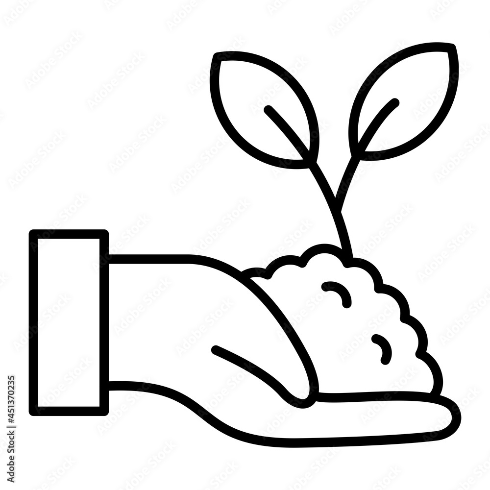 Plant Vector Outline Icon Isolated On White Background Plant Vector Outline Icon Isolated On White Background